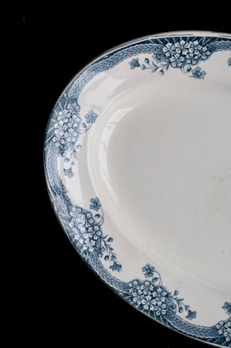 Plat de service ovale vintage faïence Saint Amand Nouvelle Usine Céramique