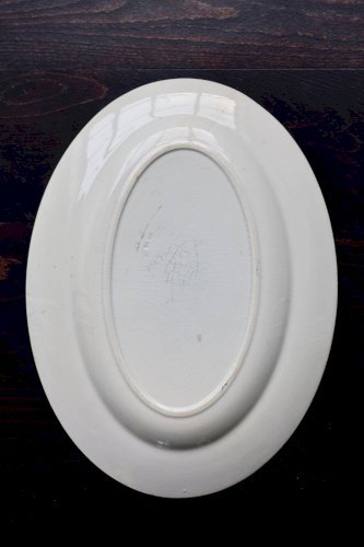 Plat de service ovale vintage faïence Saint Amand Nouvelle Usine Céramique