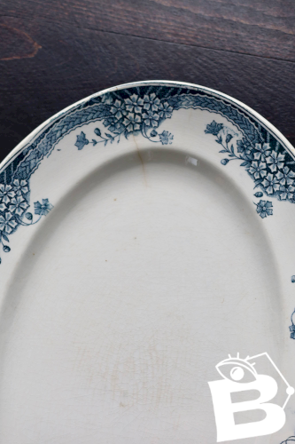 Plat de service ovale vintage faïence Saint Amand Nouvelle Usine Céramique