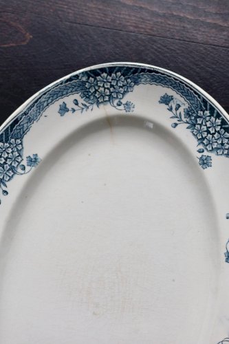 Plat de service ovale vintage faïence Saint Amand Nouvelle Usine Céramique