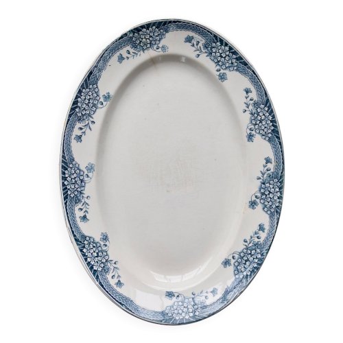 Plat de service ovale vintage faïence Saint Amand Nouvelle Usine Céramique