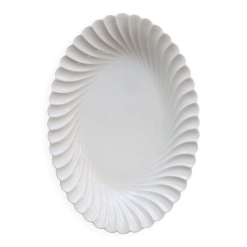 Plat de service ovale vintage porcelaine blanche torsadée Limoges Haviland