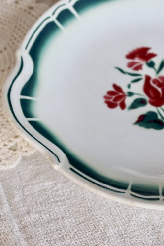 Plat de service rond à oreilles vintage