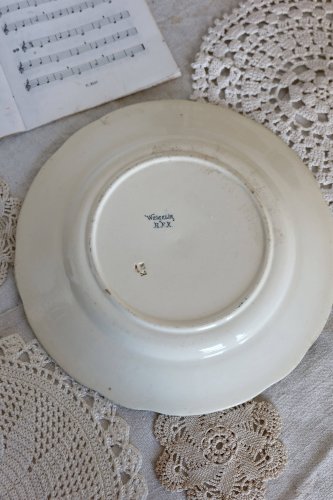 Plat de service rond ancien – Motif fleuri bleu - Modèle Weigelia de Boch F