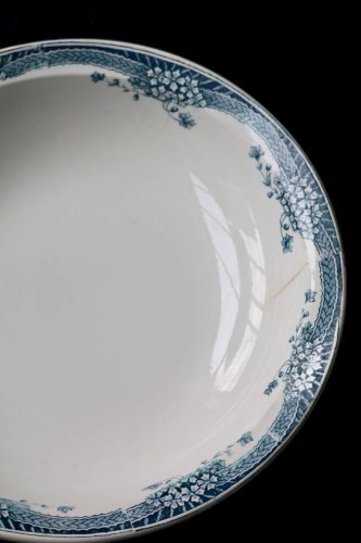 Plat de service rond et creux vintage faïence Saint Amand Nouvelle Usine Cé