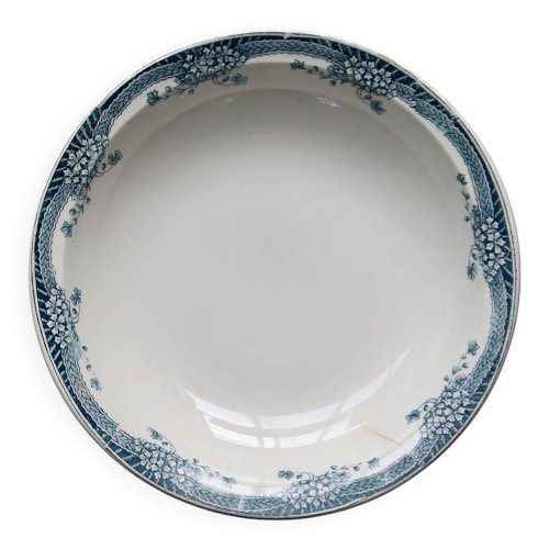 Plat de service rond et creux vintage faïence Saint Amand Nouvelle Usine Cé