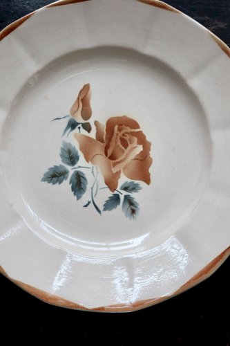 Plat de service rond vintage faïence Digoin Sarreguemines 9181