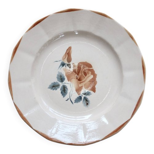 Plat de service rond vintage faïence Digoin Sarreguemines 9181