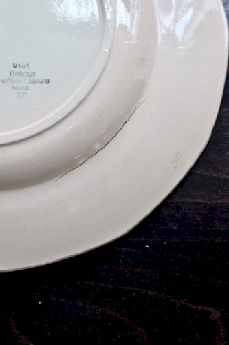 Plat de service rond vintage faïence Digoin Sarreguemines 9181