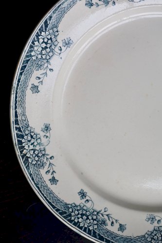 Plat de service rond vintage faïence Saint Amand Nouvelle Usine Céramique d