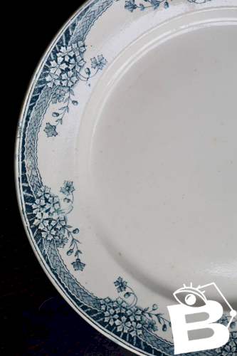 Plat de service rond vintage faïence Saint Amand Nouvelle Usine Céramique d