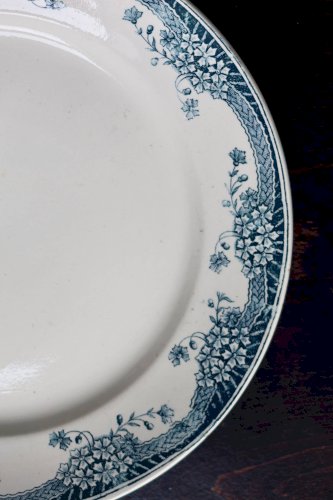 Plat de service rond vintage faïence Saint Amand Nouvelle Usine Céramique d