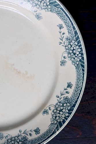 Plat de service rond vintage faïence Saint Amand Nouvelle Usine Céramique