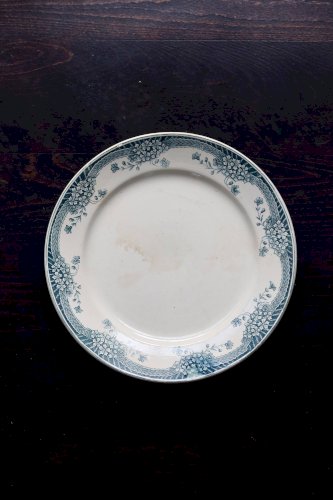 Plat de service rond vintage faïence Saint Amand Nouvelle Usine Céramique