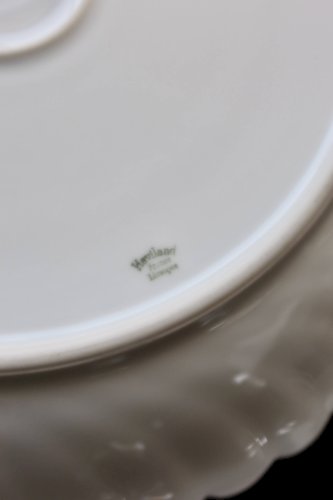 Plat de service rond vintage porcelaine blanche torsadée Limoges Haviland