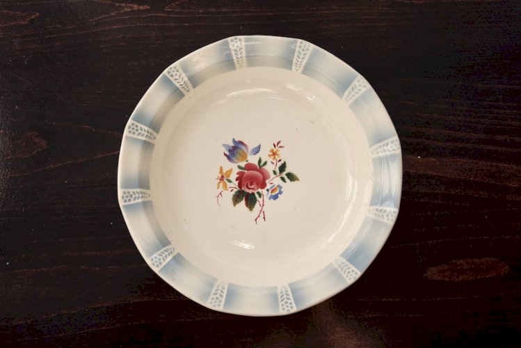 Plat de service rond vintage Sarreguemines - Modèle Claude