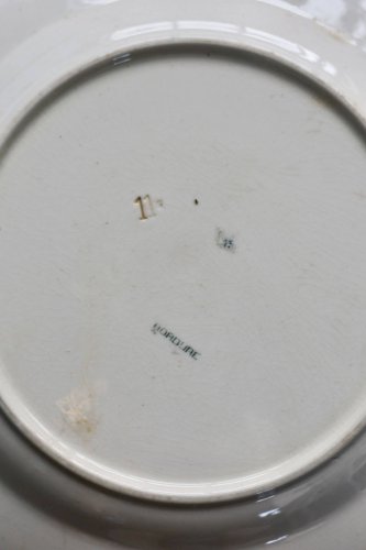 Plat de service rond vintage terre de fer patinée - Modèle Bordure