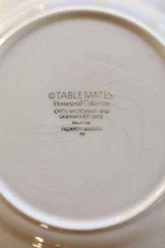 Plat de service vintage faïence Tablemates - Décor floral bleu