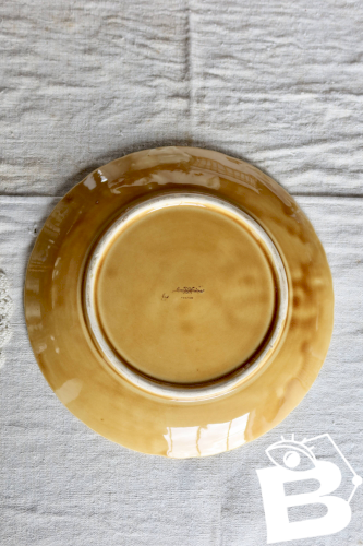 Plat de service vintage Sarreguemines en barbotine