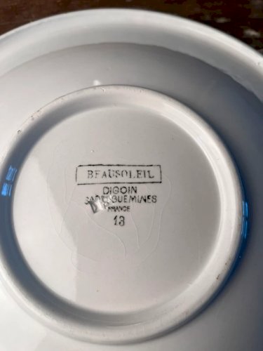 Plat Digoin Sarreguemines modèle Beausoleil