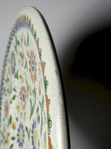 Plat émaux de Thoune signé Schoch-Läderach ancien Suisse artisanal & rare
