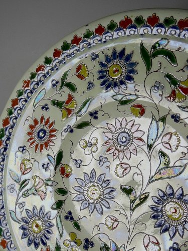 Plat émaux de Thoune signé Schoch-Läderach ancien Suisse artisanal & rare