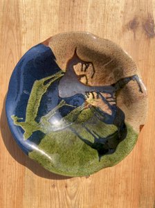 Ceramic dish signed Cerampuo