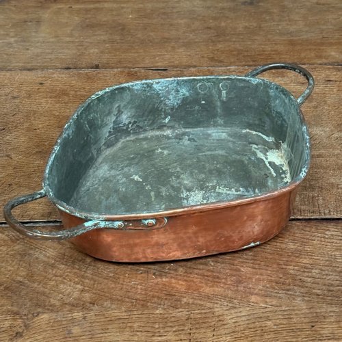 Plat en cuivre français XVIIIe ou XIXe art populaire L9044