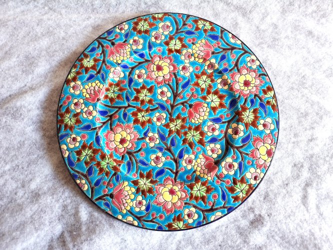 Plat en émaux de Longwy 28,5 cm