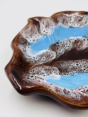 Plat Feuille bleu Vallauris