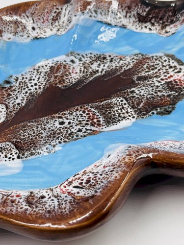 Plat Feuille bleu Vallauris