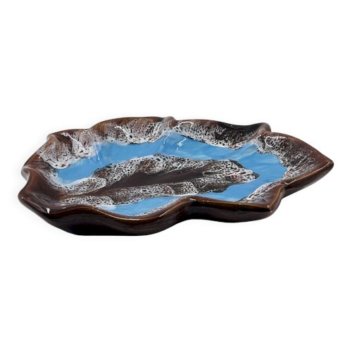 Plat Feuille bleu Vallauris