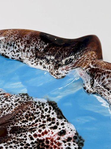 Plat Feuille bleu Vallauris