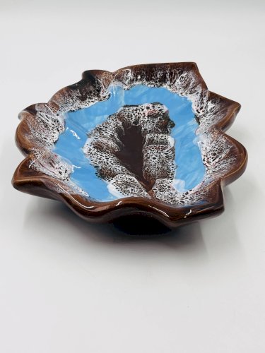 Plat Feuille bleu Vallauris