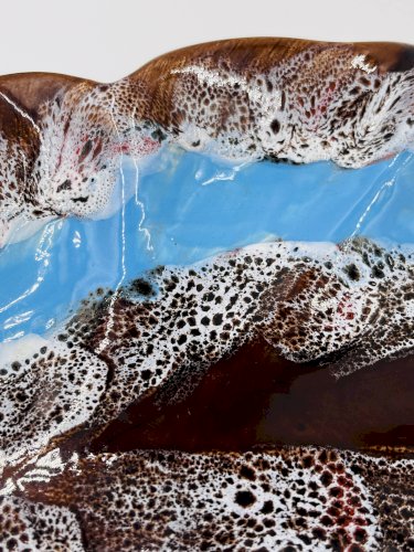 Plat Feuille bleu Vallauris