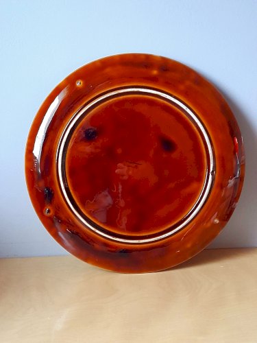 Plat fleuri vintage, Sarreguemines 1970