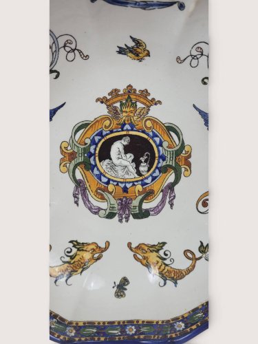 Plat melonnière en faïence de Gien, XIXème