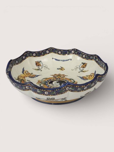 Plat melonnière en faïence de Gien, XIXème