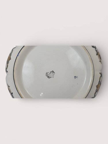 Plat melonnière en faïence de Gien, XIXème