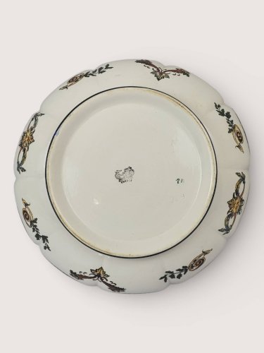 Plat melonnière en faïence de Gien, XIXème