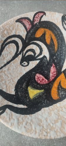 Plat Mural "Toro de Lidia" ceramique Style Pop Art ( Sanguino )