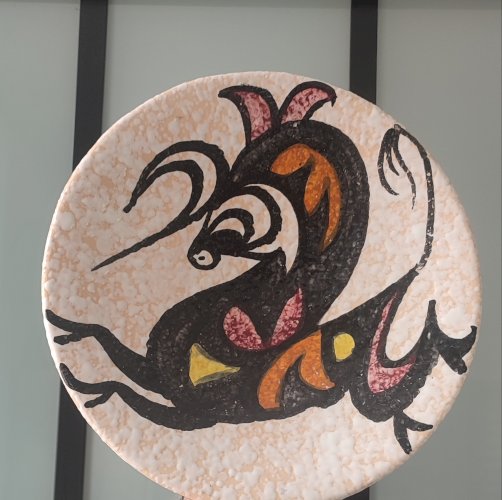 Plat Mural "Toro de Lidia" ceramique Style Pop Art ( Sanguino )