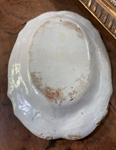 Plat oblong faïence Rouen XVIIIe 