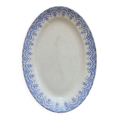 Plat ovale ancien terre de fer Boch La Louvière Clara
