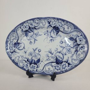 Oval dish Creil & Montereau Flora