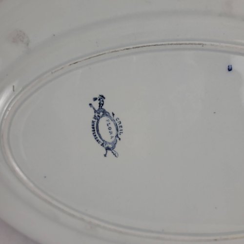 Plat ovale Creil & Montereau Flora