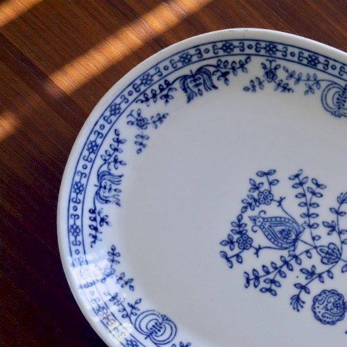 Plat ovale en porcelaine signé Kahla Germany cobalt