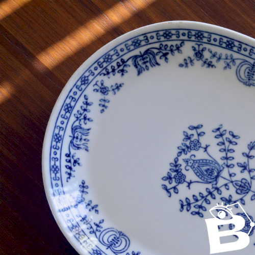 Plat ovale en porcelaine signé Kahla Germany cobalt