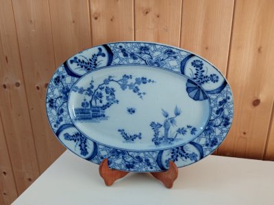 Oval dish faience Creil Montereau around 1880