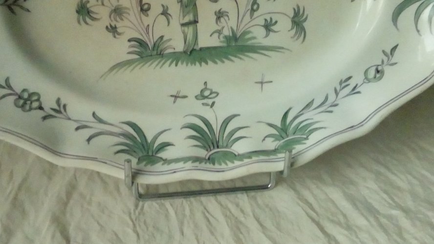 PLAT OVALIE EN FAIENCE DECOR AU CHINOIS LUNÉVILLE *